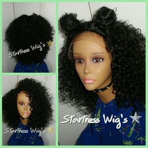 Custom made human blend hair wig